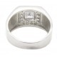 925 Silber Ring "Square Bling" Zirkonia Rhodiniert