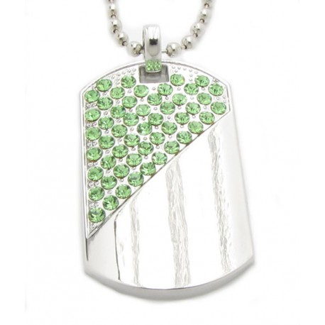 PLAYAZ Dog Tag "Lime Green" Kristall mit Kette