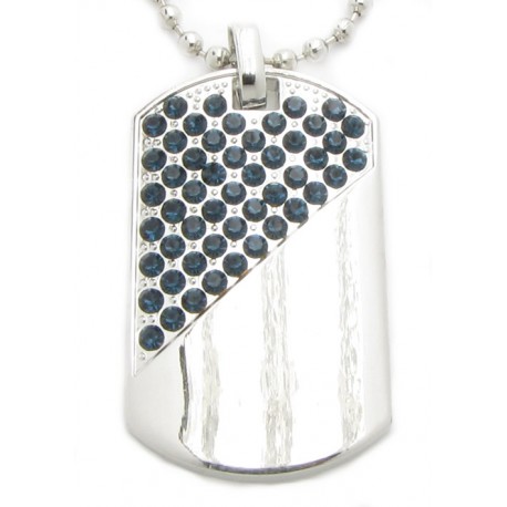 PLAYAZ Dog Tag "Royal Blue" Kristall mit Kette