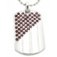 PLAYAZ Dog Tag "Ruby Red" Kristall mit Kette