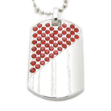 PLAYAZ Dog Tag "Red Blood" Kristall mit Kette