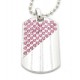PLAYAZ Dog Tag "Pink" Kristall mit Kette