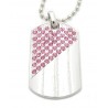 PLAYAZ Dog Tag "Pink" Kristall mit Kette