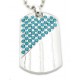 PLAYAZ Dog Tag "Aqua" Kristall mit Kette