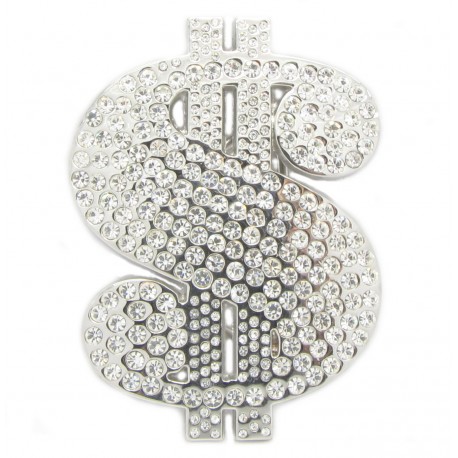 PLAYAZ Gürtelschnalle "Bling Dollar" mit Swarovski Kristallen
