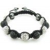 Shamballa Armband "Black & White" von PLAYAZ mit echten Kristallen besetzt