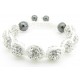 Shamballa Armband "Pure White" von PLAYAZ mit echten Kristallen besetzt