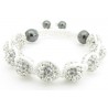 Shamballa Armband "Pure White" von PLAYAZ mit echten Kristallen besetzt