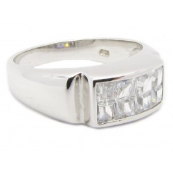 925 Silber Ring "Invisable Eight" Zirkonia Rhodiniert
