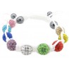 Shamballa Armband "Rainbow Pure White" von PLAYAZ mit echten Kristallen besetzt