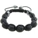 Shamballa Armband "Heavy Black" von PLAYAZ mit echten Kristallen besetzt