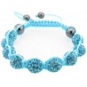Shamballa Armband "Aqua" von PLAYAZ mit echten Kristallen besetzt