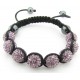 Shamballa Armband "Pink & Black" von PLAYAZ mit echten Kristallen besetzt