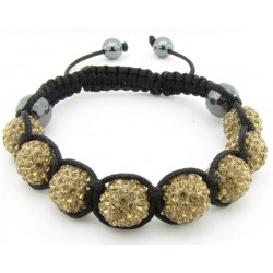 Shamballa Armband "Gold & Black" von PLAYAZ mit echten Kristallen besetzt