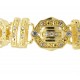 Bling Hip Hop Armband "CROWN GOLD" von PLAYAZ mit echten Kristallen besetzt