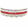 Bling Platinum Hip Hop Grillz "TOP RED SPLIT" von PLAYAZ, Kristall