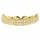 Bling Platinum Hip Hop Grillz "TOP GOLD SQUARE" von PLAYAZ, Kristall
