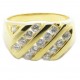 925 Silber Ring "Mulit Linez" Zirkonia vergoldet (24 Karat)