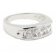 925 Silber Ring "3 Stone" Zirkonia rhodiniert