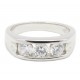 925 Silber Ring "3 Stone" Zirkonia rhodiniert