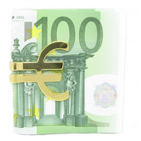 PLAYAZ Geldklammer "Money Clip Cash EURO" 24K Gold vergoldet