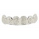 Bling Platinum Hip Hop Grillz "TOP BLUE SPLIT" von PLAYAZ, Kristall