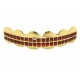 Bling Hip Hop Grillz "TOP SQUARE RED GOLD" von PLAYAZ, Kristall, vergoldet