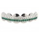 Bling Hip Hop Grillz "TOP SQUARE GREEN LINE PLATINUM" von PLAYAZ, Kristall, rhodiniert