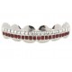Bling Hip Hop Grillz "TOP SQUARE RED LINE PLATINUM" von PLAYAZ, Kristall, rhodiniert