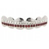 Bling Hip Hop Grillz "TOP SQUARE RED LINE PLATINUM" von PLAYAZ, Kristall, rhodiniert