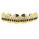 Bling Hip Hop Grillz "TOP SQUARE BLACK LINE GOLD" von PLAYAZ, Kristall, vergoldet