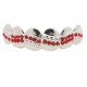 Bling Hip Hop Grillz "TOP WAVE SIMPLE RED PLATINUM" von PLAYAZ, Kristall, rhodiniert