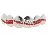 Bling Hip Hop Grillz "TOP WAVE SIMPLE RED PLATINUM" von PLAYAZ, Kristall, rhodiniert