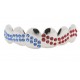 Bling Hip Hop Grillz "TOP WAVE RED & BLUE PLATINUM" von PLAYAZ, Kristall, rhodiniert