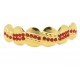 Bling Hip Hop Grillz "TOP WAVE SIMPLE RED GOLD" von PLAYAZ, Kristall, vergoldet