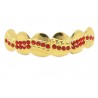 Bling Hip Hop Grillz "TOP WAVE SIMPLE RED GOLD" von PLAYAZ, Kristall, vergoldet