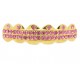Bling Hip Hop Grillz "TOP SIMPLE PINK GOLD" von PLAYAZ, Kristall, vergoldet