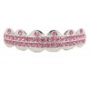 Bling Hip Hop Grillz "TOP SIMPLE PINK PLATINUM" von PLAYAZ, Kristall, rhodiniert