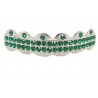 Bling Hip Hop Grillz "TOP SIMPLE GREEN PLATINUM" von PLAYAZ, Kristall, rhodiniert