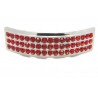 Bling Hip Hop Grillz "BOTTOM TRIPPLE RED PLATINUM" von PLAYAZ, Kristall, rhodiniert