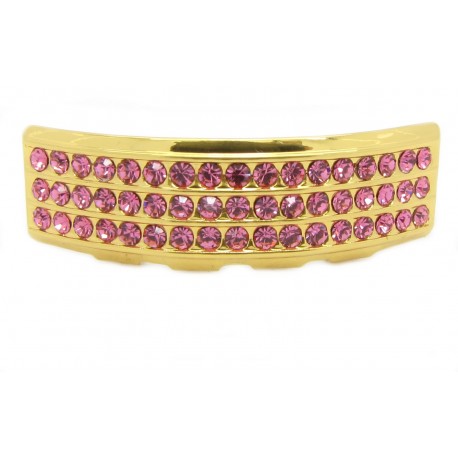 Bling Hip Hop Grillz "BOTTOM TRIPPLE PINK GOLD" von PLAYAZ, Kristall, vergoldet