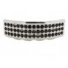 Bling Hip Hop Grillz "BOTTOM TRIPPLE BLACK PLATINUM" von PLAYAZ, Kristall, rhodiniert