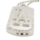 PLAYAZ Feuerzeug Dog Tag Anhänger "Bling Los Angeles Lighter XXL" Kristall Platin rhodiniert (Kette inklusive)