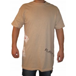 Oversized Tall Tee "4 of a Kind As" beige Poker T-Shirt von PLAYAZ (limited Edition)