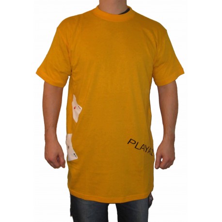 Oversized Tall Tee "4 of a Kind As" beige Poker T-Shirt von PLAYAZ (limited Edition)