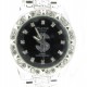 PLAYAZ Bling Armbanduhr "Dollar Black" Kristall Platin Look (schwarz)