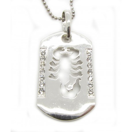 PLAYAZ Dog Tag "SKORPION BLING" Kristall mit Kette