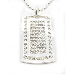 PLAYAZ Dog Tag "XXL FULLY BLING" Kristall mit Kette