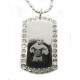 PLAYAZ Dog Tag "TUPAC KREUZ BLING" Foto Gravur Kristall mit Kette