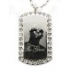 PLAYAZ Dog Tag "THE GAME BLING" Foto Gravur Kristall mit Kette